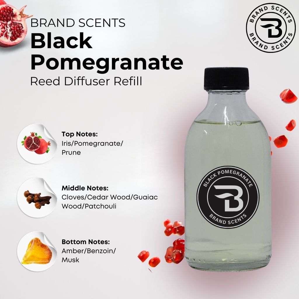 Black Pomegranate Reed Diffuser Refill 200ml Brand Scents